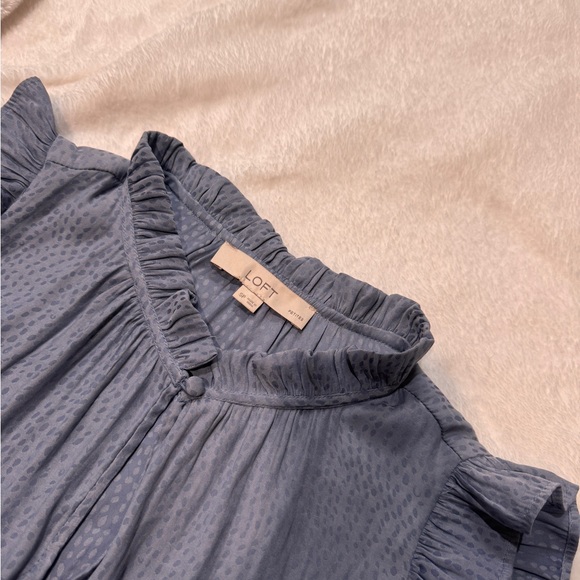 Loft Ruffled Blue Blouse - Picture 3 of 3